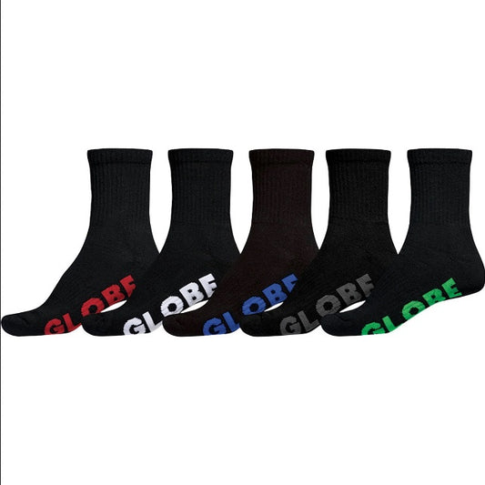 Kaos Kaki Globe Kids Stealth Crew Socks Black - 5 Pack Size 2-8 / Jual Kaos Kaki Globe Indonesia