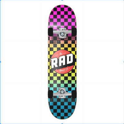 Rad Checkers Dude Crew Complete Skateboard Neon Fade 7.75" / Skateboard Fullset Rad Skate Co Indonesia