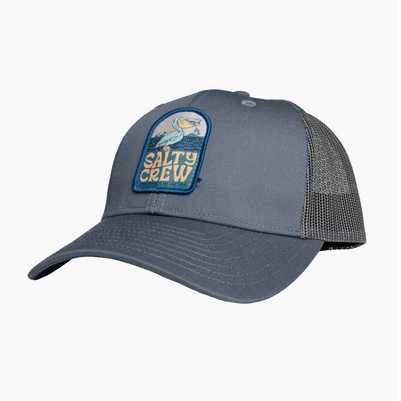 Salty Crew Seaside Retro Trucker Cap - Slate Grey / Topi Salty Crew | Men's Fishing Clothing - Salty Crew Indonesia