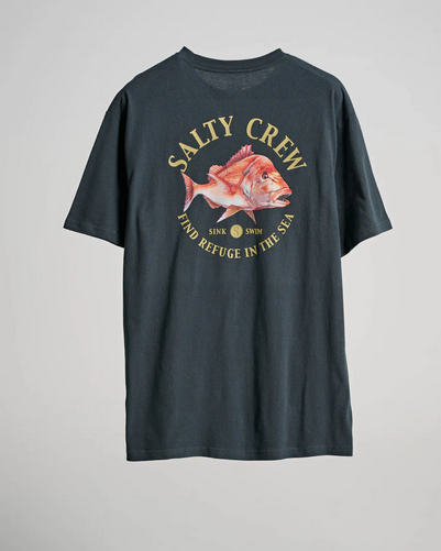 Salty Crew Snap Attack S/s Tee Coal / Jual Baju Kaos Salty Crew | Men's Fishing Clothing - Salty Crew Indonesia