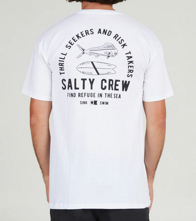 Fishing T-shirt - Salty Crew Lateral Line S/s Tee White / Jual Baju Kaos Mancing Salty Crew | Men's Fishing Clothing - Salty Crew Indonesia