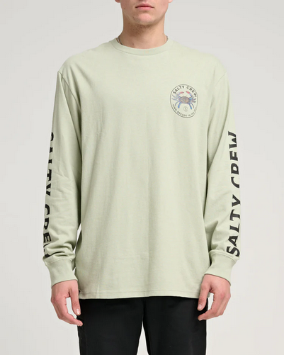 Salty Crew Blue Crabber Longsleeve Tee Safari Green / Jual Baju Kaos Salty Crew | Men's Fishing Clothing - Salty Crew Indonesia
