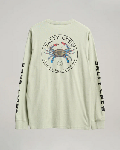 Salty Crew Blue Crabber Longsleeve Tee Safari Green / Jual Baju Kaos Salty Crew | Men's Fishing Clothing - Salty Crew Indonesia