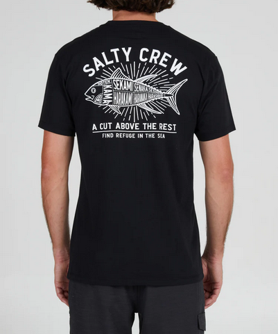 Fishing T-shirt - Salty Crew Cut Above S/s Tee Black / Jual Baju Kaos Mancing Salty Crew | Men's Fishing Clothing - Salty Crew Indonesia