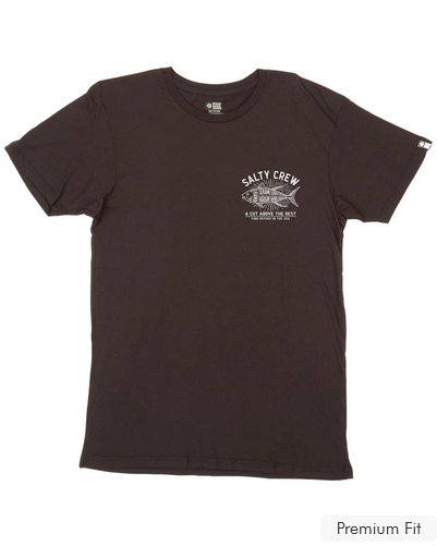 Fishing T-shirt - Salty Crew Cut Above S/s Tee Black / Jual Baju Kaos Mancing Salty Crew | Men's Fishing Clothing - Salty Crew Indonesia