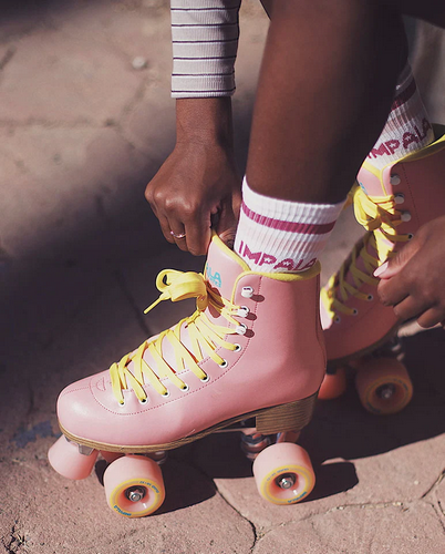 Impala Quad Rollerskates - Pink/Yellow / Jual Sepatu Roda Roller Skates Impala Indonesia