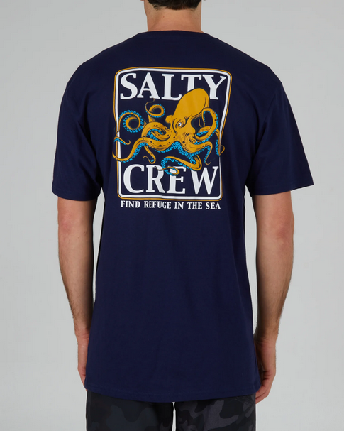 Fishing T-shirt - Salty Crew Ink Slinger S/s Tee Navy / Jual Baju Kaos Mancing Salty Crew | Men's Fishing Clothing - Salty Crew Indonesia