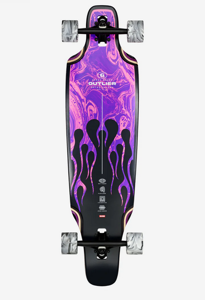 Globe Outlier 36" Longboard - Purple Flames / Skateboard Cruiser Globe Indonesia