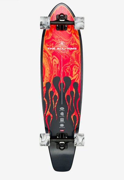 Globe The All-Time 35" Longboard - Red Flames / Skateboard Cruiser Globe Indonesia