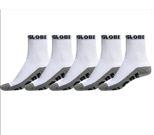 Kaos Kaki Globe Quarter Socks White Grey - 1 Pair Size 7 - 11 / Jual Kaos Kaki Globe Indonesia