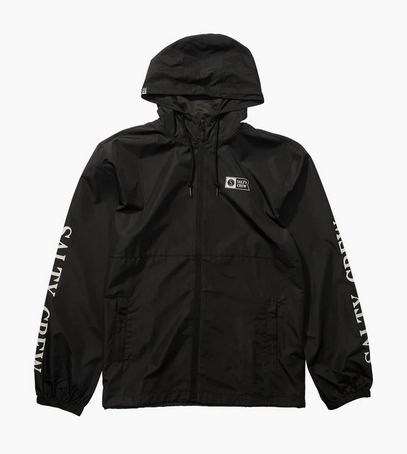 Salty Crew Surface Windbreaker Jacket - Black | Men's Fishing Clothing - Salty Crew Indonesia