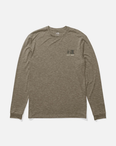 Salty Crew Flagship Longsleeve Sunshirt - Washed Brown Heather - UV Protection | Men's Fishing Clothing - Salty Crew Indonesia