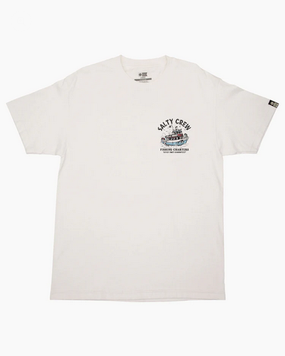 Salty Crew Fishing Charters S/s Tee White / Jual Baju Kaos Salty Crew | Men's Fishing Clothing - Salty Crew Indonesia