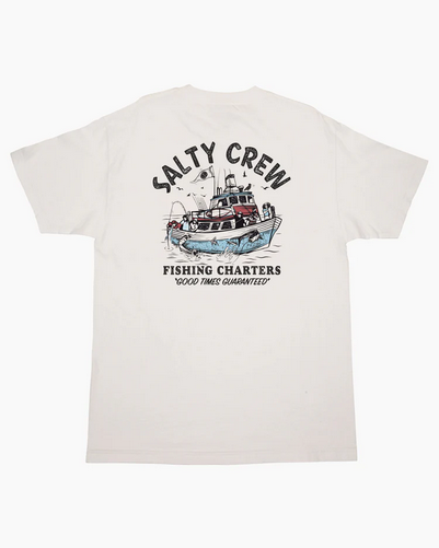 Salty Crew Fishing Charters S/s Tee White / Jual Baju Kaos Salty Crew | Men's Fishing Clothing - Salty Crew Indonesia