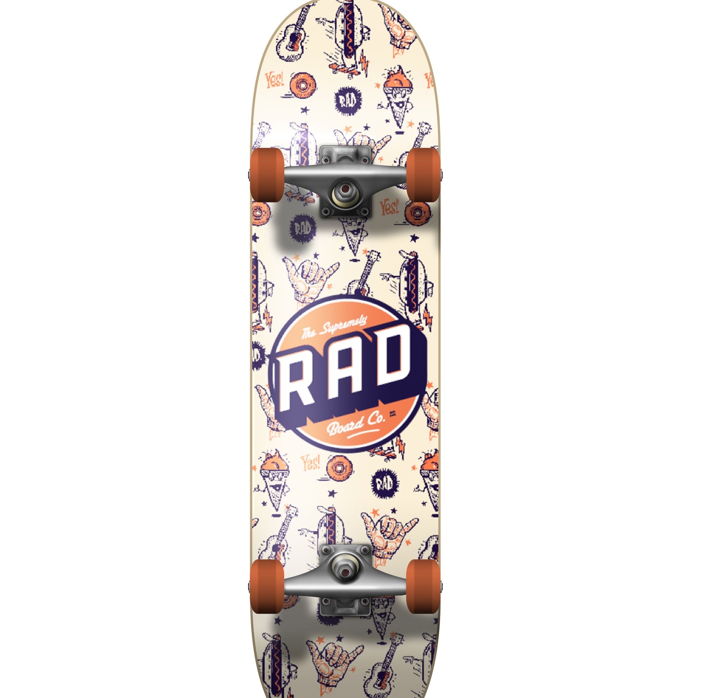 Rad Wallpaper Dude Crew Complete Skateboard Orange 7.75" / Skateboard Fullset Rad Skate Co Indonesia