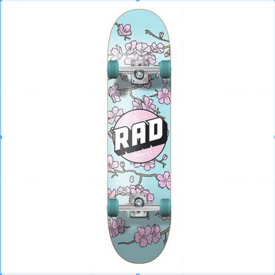 Skateboard Rad Dude Crew Cherry Blossom Pink / Blue 7.75" Complete / Jual Skateboard Fullset Rad Skate Co Indonesia