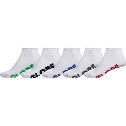 Globe Stealth Ankle Sock White - 5 pack / Jual Kaos Kaki Globe Indonesia