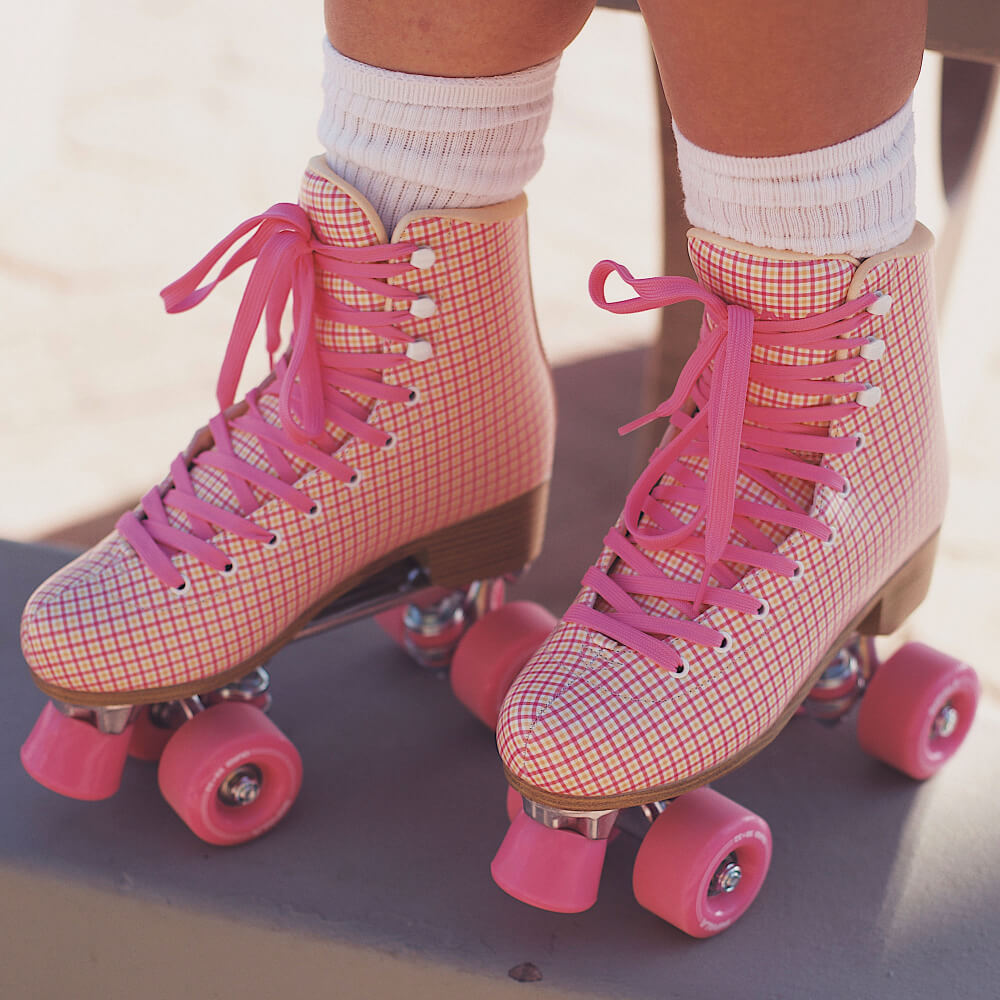 Impala Roller Skates Indonesia - Pink Tartan Roller Skate / Sepatu Roda Quad Rollerkates