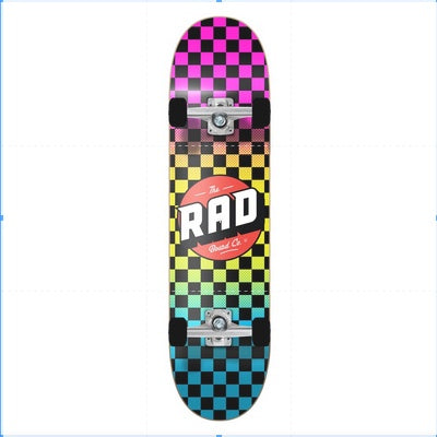 Rad Checkers Dude Crew Complete Skateboard Neon Fade 7.75" / Skateboard Fullset