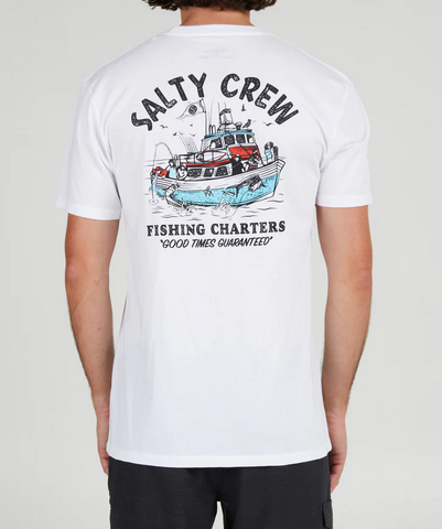 Salty Crew Fishing Charters S/s Tee White / Jual Baju Kaos Salty Crew Indonesia