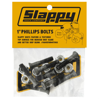 Slappy 1" Phillips Bolts Black - Skateboard Deck Mounting Hardware