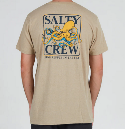 Salty Crew Ink Slinger S/s Tee Khaki / Jual Baju Kaos Salty Crew  |  Men's Fishing Clothing - Salty Crew Indonesia