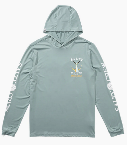 Salty Crew Tailed Hooded Longsleeve Sunshirt Mackerel - UV Protection  |  Men's Fishing Clothing - Salty Crew Indonesia
