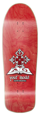 Skateboard Deck World Industries Jef Hartsel Yout Model - White 9.4375" / Papan Skate Reissue World Industries