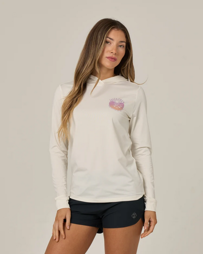 Salty Crew Womens Tropics Hooded Sunshirt - Off White  - UV Protection  |  Womens Fishing Clothing - Salty Crew Indonesia