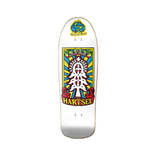 Skateboard Deck World Industries Jef Hartsel Yout Model - White 9.4375" / Papan Skate Reissue World Industries