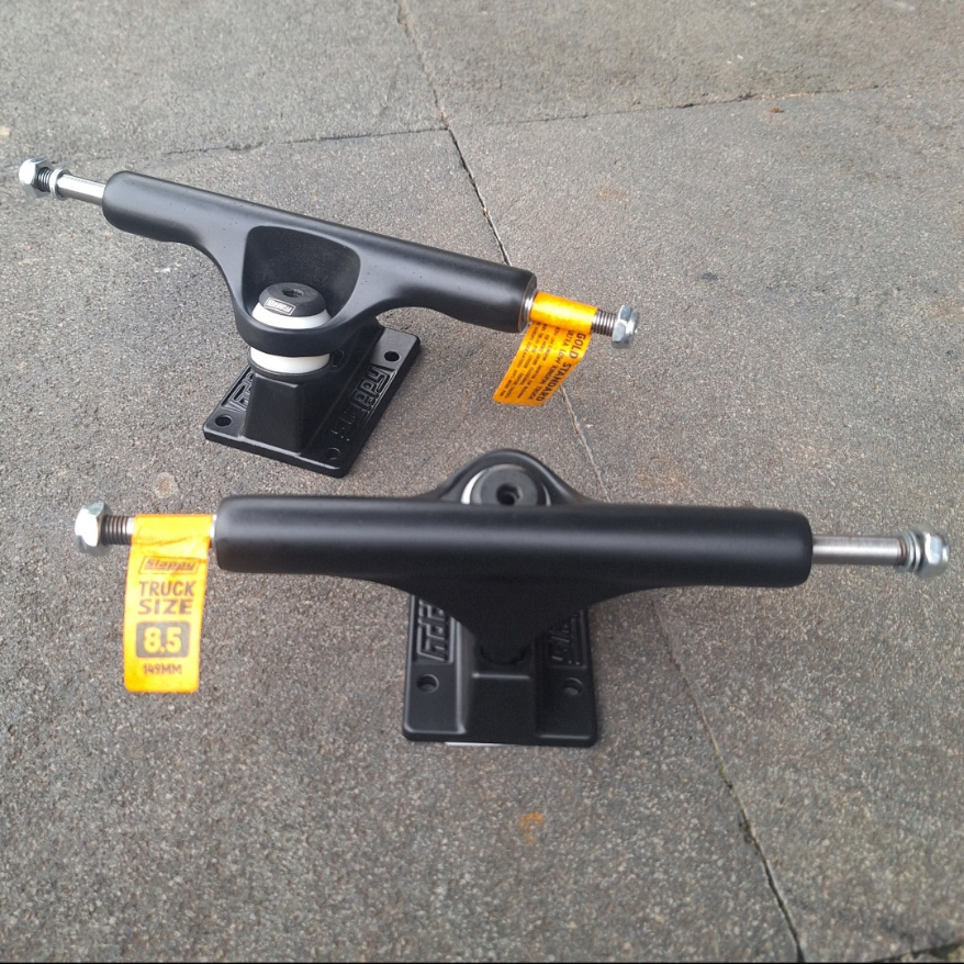 Skateboard Trucks Slappy ST1 Inverted Hollow Lights/Ultra Low Kingpin - Matte Black - 8.5" (set of 2 trucks)