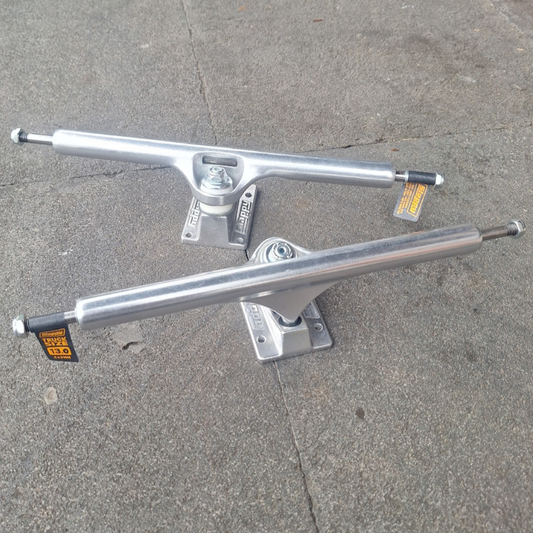 Skateboard Trucks Slappy ST1 Hollow Wide Boys 11" Trucks - Polished/Black (set of 2 trucks)