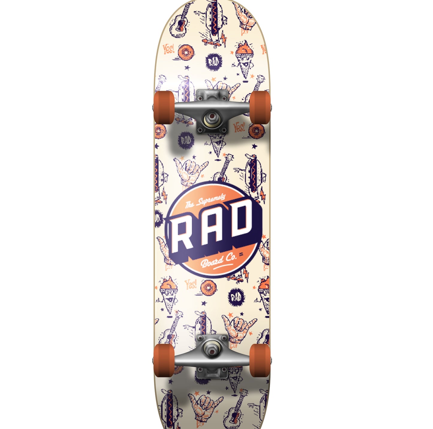 Rad Wallpaper Dude Crew Complete Skateboard Orange 7.75" / Skateboard Fullset