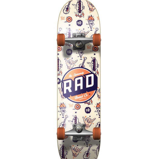 Rad Wallpaper Dude Crew Complete Skateboard Orange 7.75" / Skateboard Fullset Rad Skate Co Indonesia