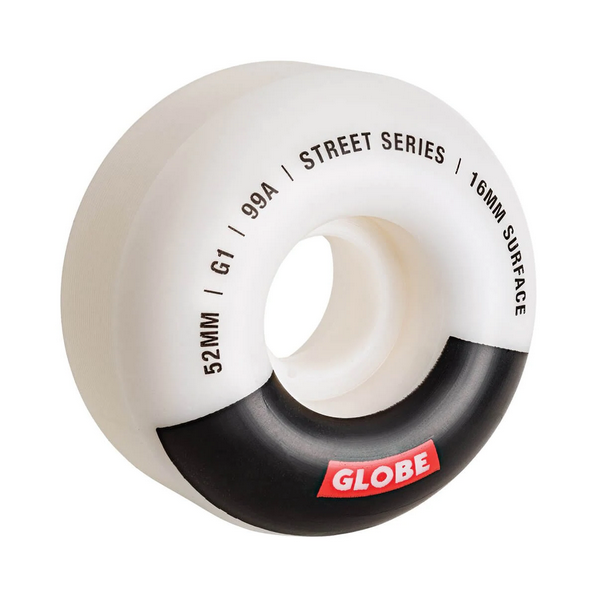 Skateboard Wheels Globe Street Wheel 52 White/Black/Bar ( Set Of 4 )