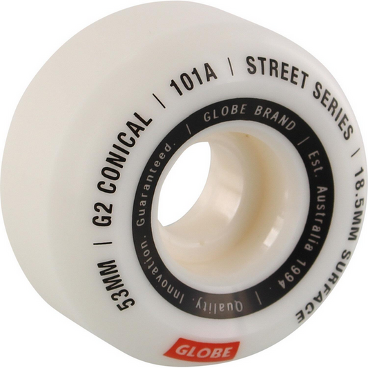 Skateboard Wheels Globe G2 Conical Street Wheel 53 White/Essential ( Set Of 4 )