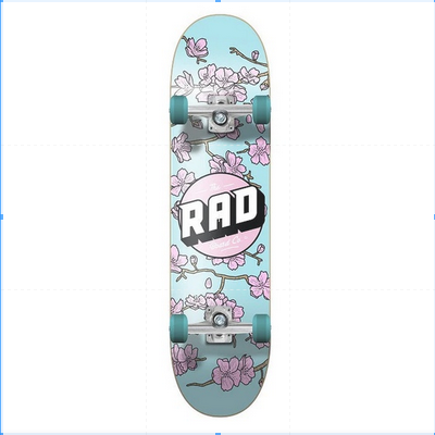 Skateboard Rad Dude Crew Cherry Blossom Pink / Blue 7.75" Complete / Jual Rad Skate Co. Skateboard Fullset