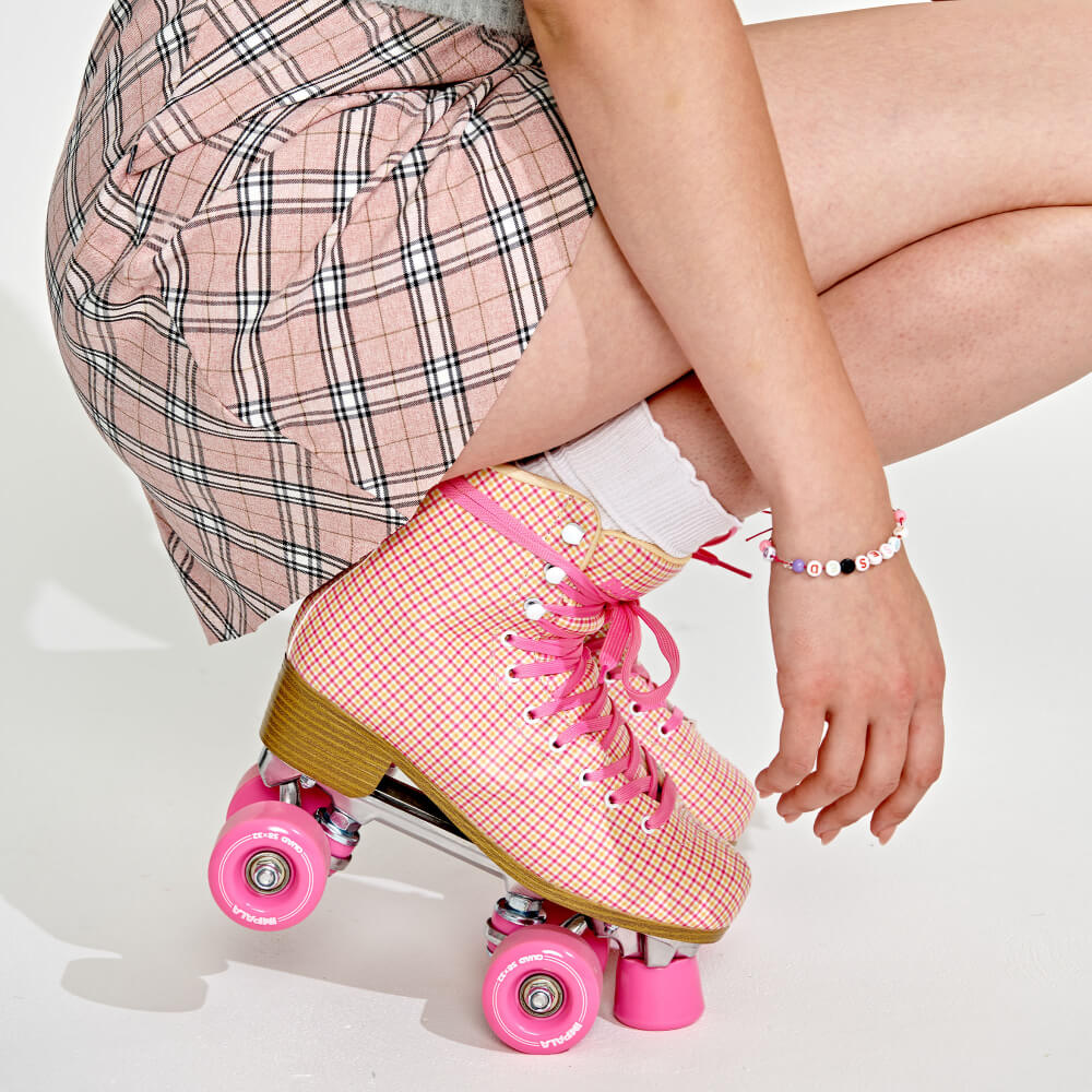 Impala Roller Skates Indonesia - Pink Tartan Roller Skate / Sepatu Roda Quad Rollerkates